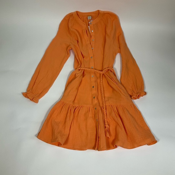 Magaschoni 100% Organic Cotton Mandarin CollarDress XS MSRP $178 - Picture 1 of 10